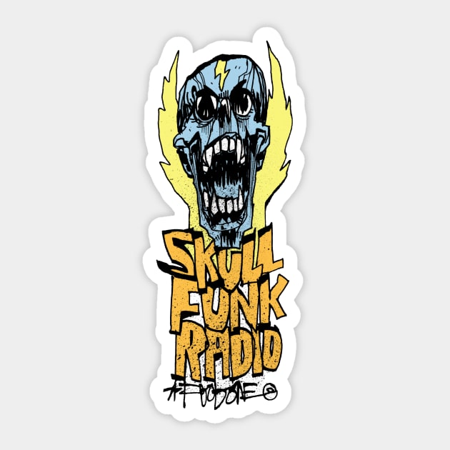 SKULL FUNK RADIO 2 Sticker by Jim Mahfood